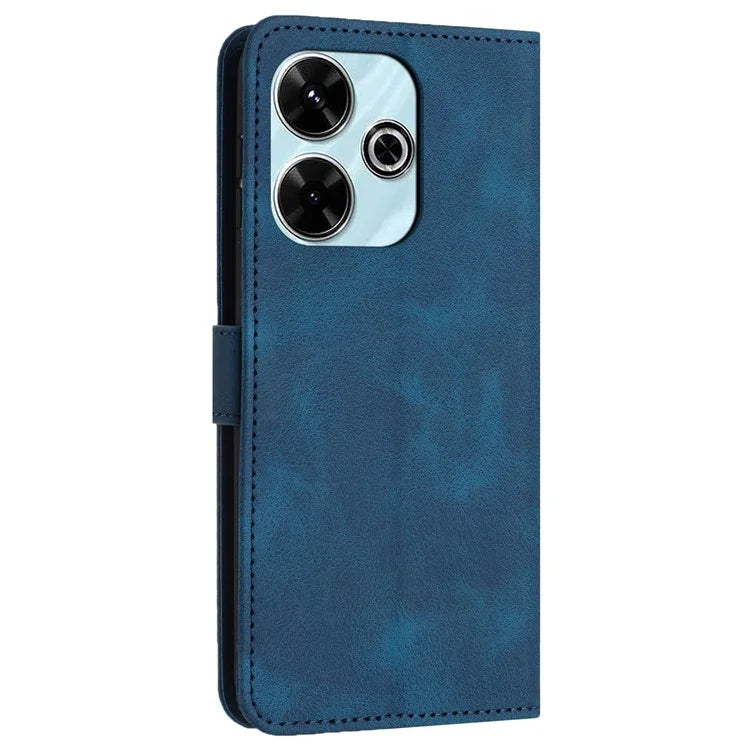 For Xiaomi Redmi 13 5G  /  13 4G Leather Case Solid Color Wallet Protective Phone Cover