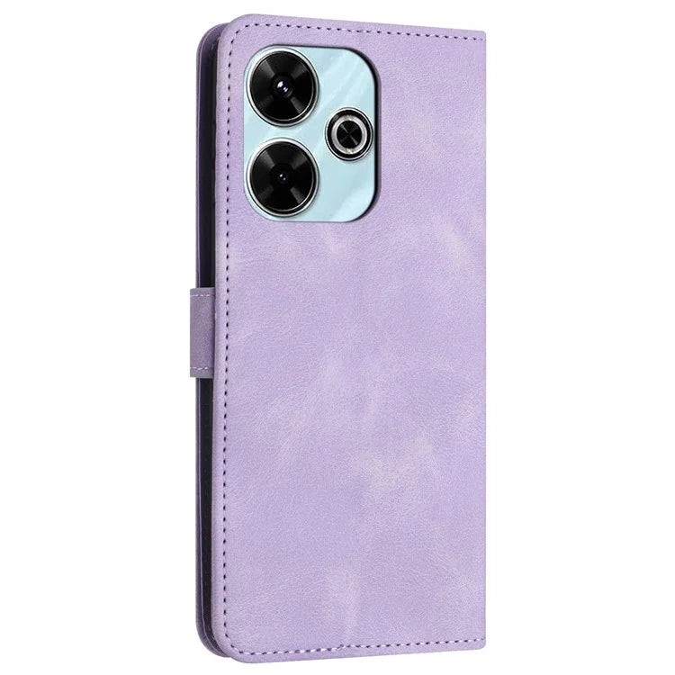 For Xiaomi Redmi 13 5G  /  13 4G Leather Case Solid Color Wallet Protective Phone Cover