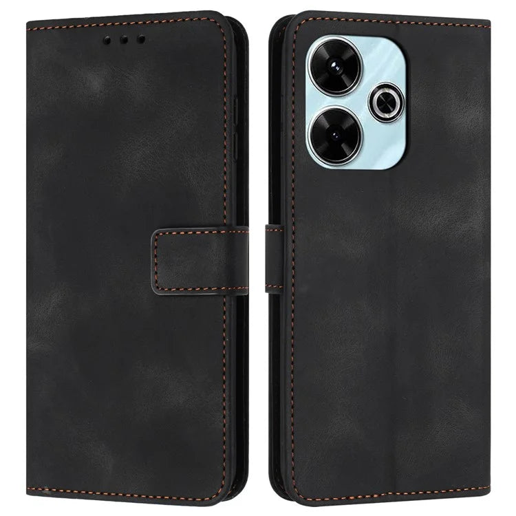 For Xiaomi Redmi 13 5G  /  13 4G Leather Case Solid Color Wallet Protective Phone Cover
