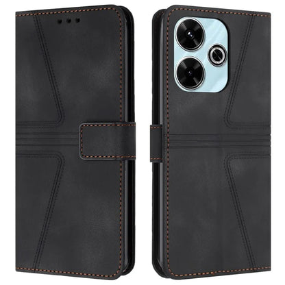 For Xiaomi Redmi 13 5G  /  13 4G Case Triangle Imprinted Anti-Scratch Phone Wallet Cover