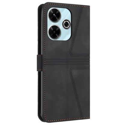For Xiaomi Redmi 13 5G  /  13 4G Case Triangle Imprinted Anti-Scratch Phone Wallet Cover