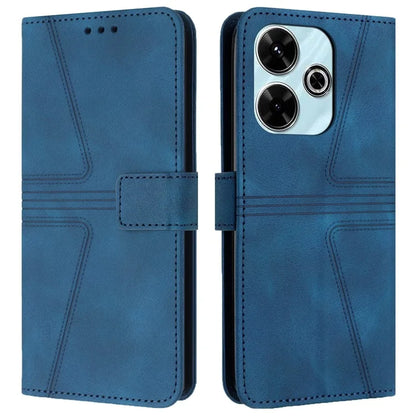 For Xiaomi Redmi 13 5G  /  13 4G Case Triangle Imprinted Anti-Scratch Phone Wallet Cover