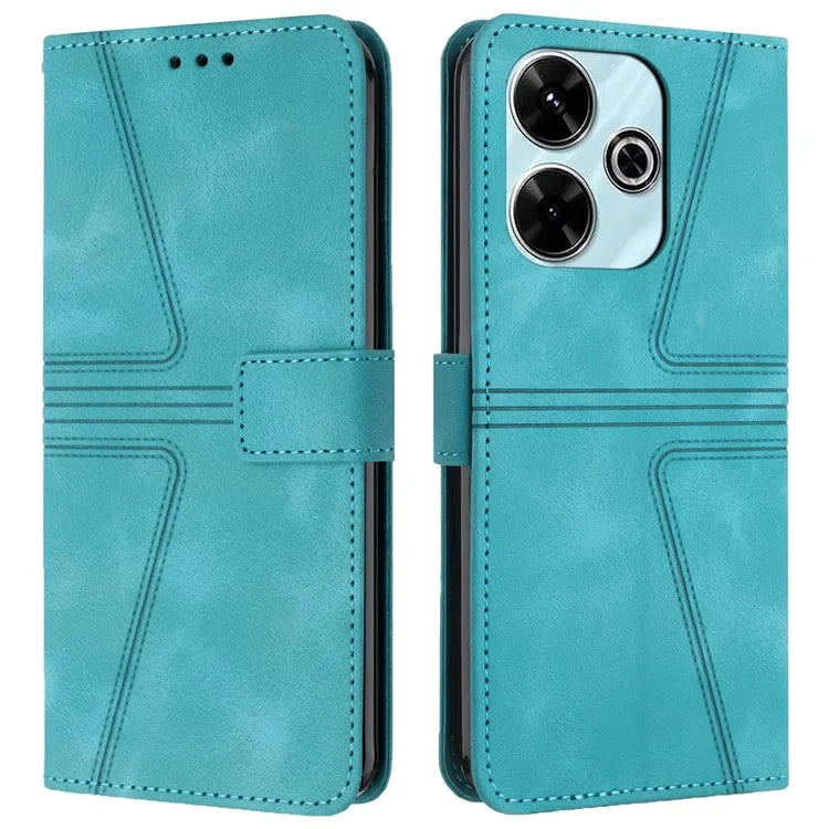 For Xiaomi Redmi 13 5G  /  13 4G Case Triangle Imprinted Anti-Scratch Phone Wallet Cover