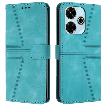 For Xiaomi Redmi 13 5G  /  13 4G Case Triangle Imprinted Anti-Scratch Phone Wallet Cover