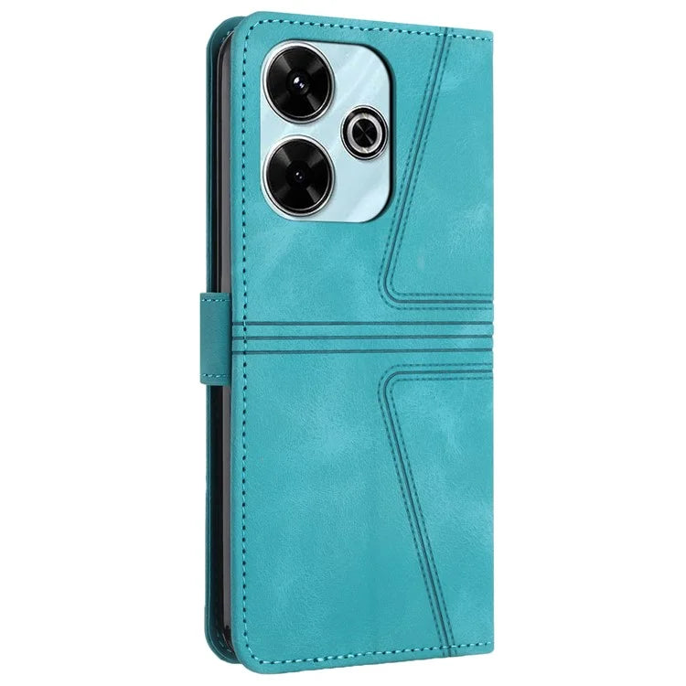 For Xiaomi Redmi 13 5G  /  13 4G Case Triangle Imprinted Anti-Scratch Phone Wallet Cover