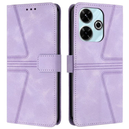 For Xiaomi Redmi 13 5G  /  13 4G Case Triangle Imprinted Anti-Scratch Phone Wallet Cover