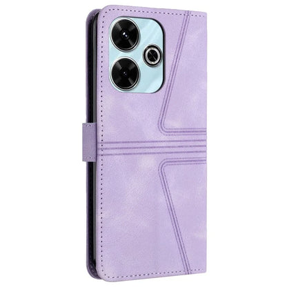 For Xiaomi Redmi 13 5G  /  13 4G Case Triangle Imprinted Anti-Scratch Phone Wallet Cover