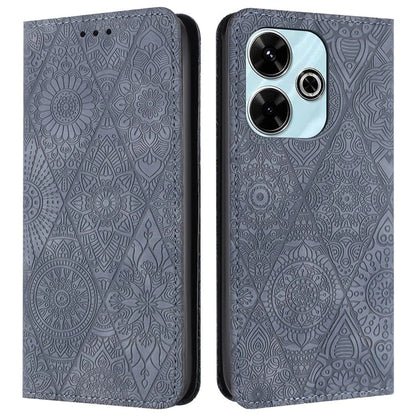 For Xiaomi Redmi 13 5G  /  13 4G Case Imprinted Flower Wallet Stand Leather Phone Cover