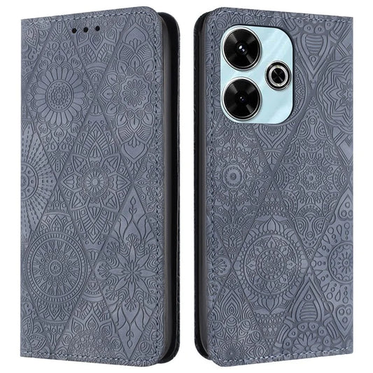 For Xiaomi Redmi 13 5G  /  13 4G Case Imprinted Flower Wallet Stand Leather Phone Cover