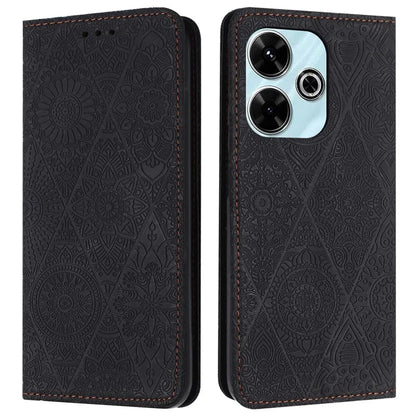 For Xiaomi Redmi 13 5G  /  13 4G Case Imprinted Flower Wallet Stand Leather Phone Cover