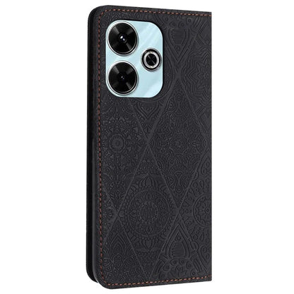 For Xiaomi Redmi 13 5G  /  13 4G Case Imprinted Flower Wallet Stand Leather Phone Cover