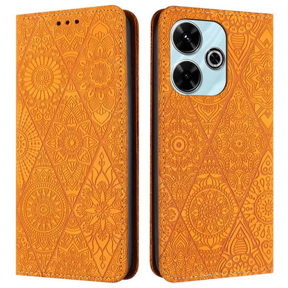 For Xiaomi Redmi 13 5G  /  13 4G Case Imprinted Flower Wallet Stand Leather Phone Cover