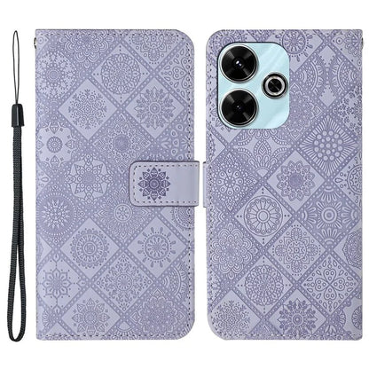 For Xiaomi Redmi 13 5G  /  13 4G Leather Case Ethnic Style Phone Wallet Cover with Strap