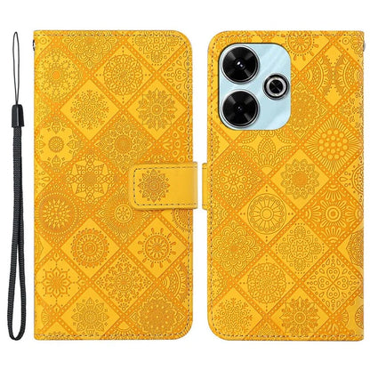 For Xiaomi Redmi 13 5G  /  13 4G Leather Case Ethnic Style Phone Wallet Cover with Strap