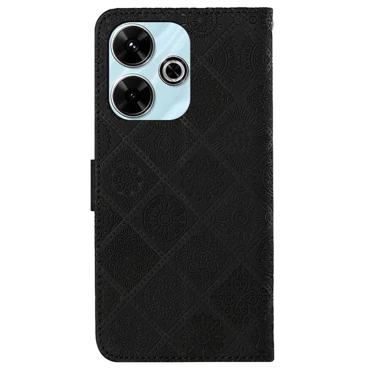 For Xiaomi Redmi 13 5G  /  13 4G Leather Case Ethnic Style Phone Wallet Cover with Strap