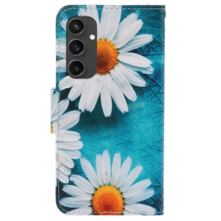 For Samsung Galaxy S24 FE Case Pattern Printing Protective Leather Folio Phone Cover