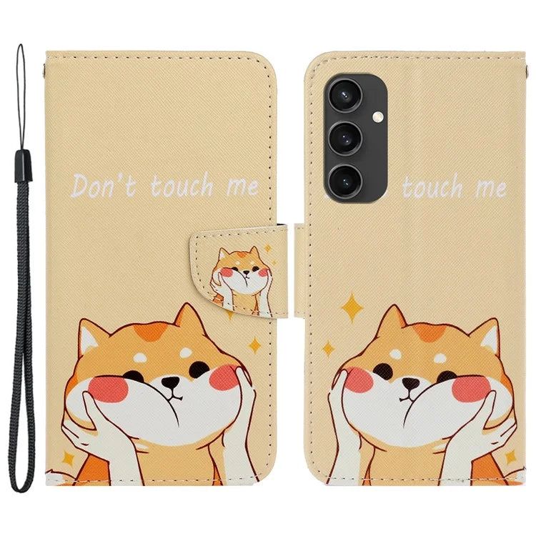 For Samsung Galaxy S24 FE Case Pattern Printing Protective Leather Folio Phone Cover