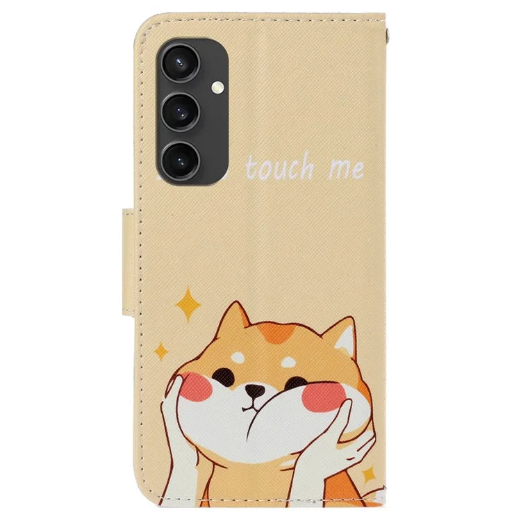 For Samsung Galaxy S24 FE Case Pattern Printing Protective Leather Folio Phone Cover