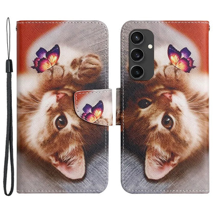 For Samsung Galaxy S24 FE Case Pattern Printing Protective Leather Folio Phone Cover