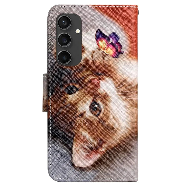 For Samsung Galaxy S24 FE Case Pattern Printing Protective Leather Folio Phone Cover