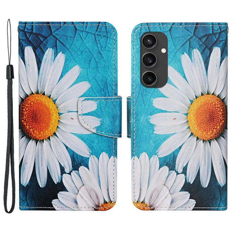 For Samsung Galaxy S24 FE Case Pattern Printing Protective Leather Folio Phone Cover