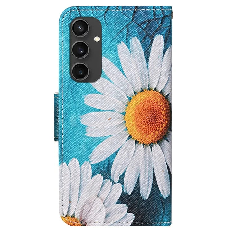 For Samsung Galaxy S24 FE Case Pattern Printing Protective Leather Folio Phone Cover