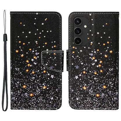 For Samsung Galaxy S24 FE Case Pattern Printing Protective Leather Folio Phone Cover