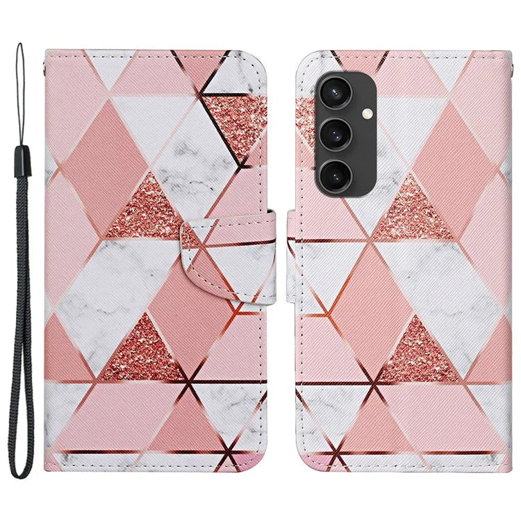 For Samsung Galaxy S24 FE Case Pattern Printing Protective Leather Folio Phone Cover