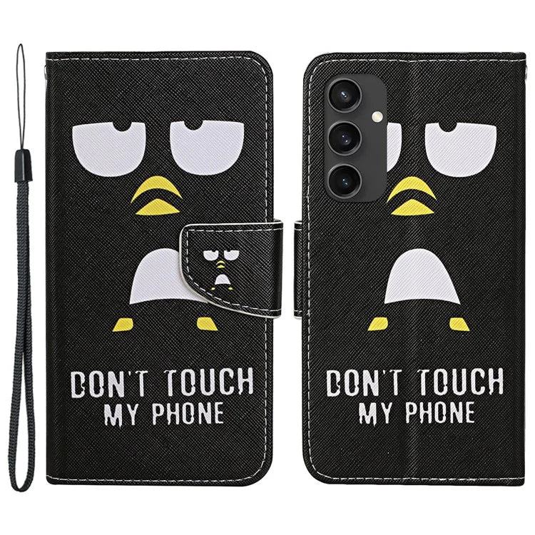 For Samsung Galaxy S24 FE Case Pattern Printing Protective Leather Folio Phone Cover