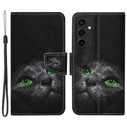 For Samsung Galaxy S24 FE Case Pattern Printing Protective Leather Folio Phone Cover