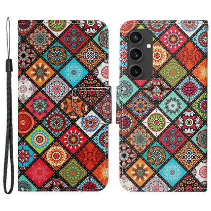 For Samsung Galaxy S24 FE Case Pattern Printing Protective Leather Folio Phone Cover