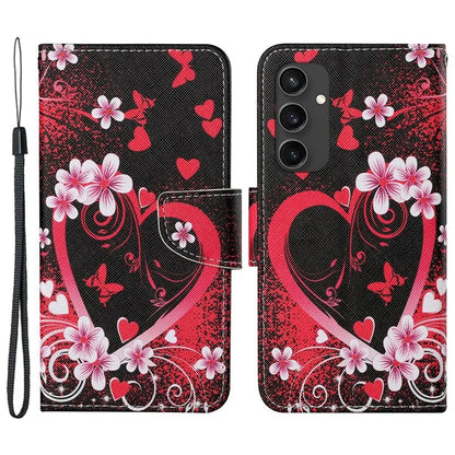 For Samsung Galaxy S24 FE Case Pattern Printing Protective Leather Folio Phone Cover