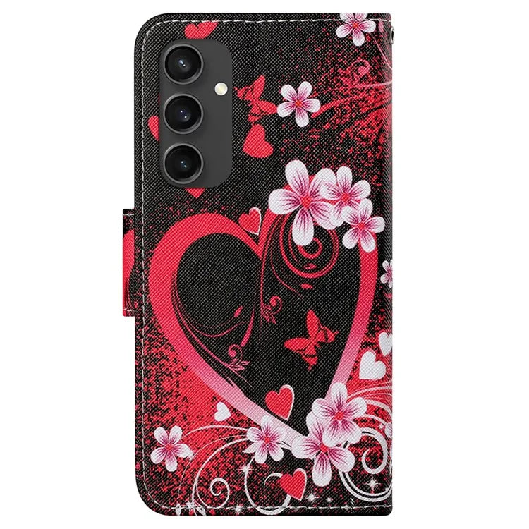 For Samsung Galaxy S24 FE Case Pattern Printing Protective Leather Folio Phone Cover