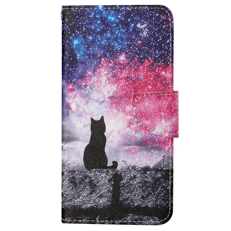For Samsung Galaxy S24 FE Case Pattern Printing Protective Leather Folio Phone Cover
