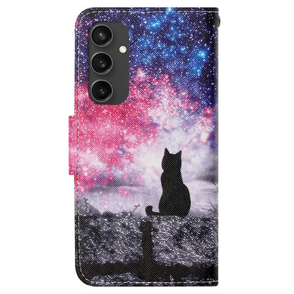 For Samsung Galaxy S24 FE Case Pattern Printing Protective Leather Folio Phone Cover