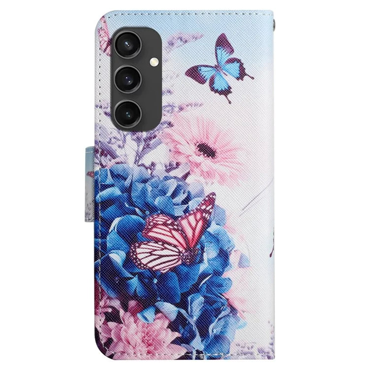 For Samsung Galaxy S24 FE Case Pattern Printing Protective Leather Folio Phone Cover