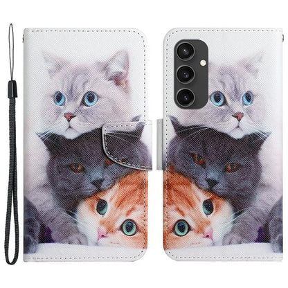 For Samsung Galaxy S24 FE Case Pattern Printing Protective Leather Folio Phone Cover