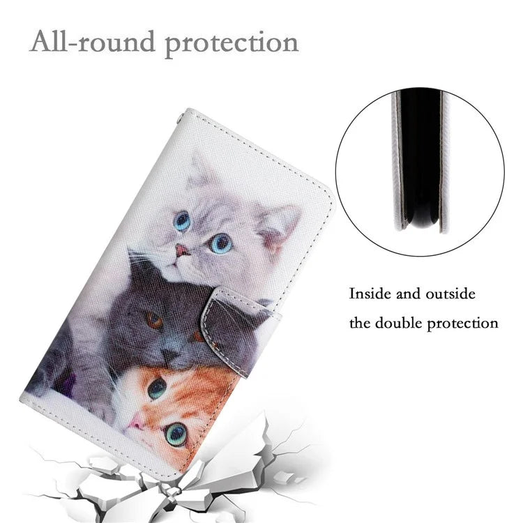 For Samsung Galaxy S24 FE Case Pattern Printing Protective Leather Folio Phone Cover