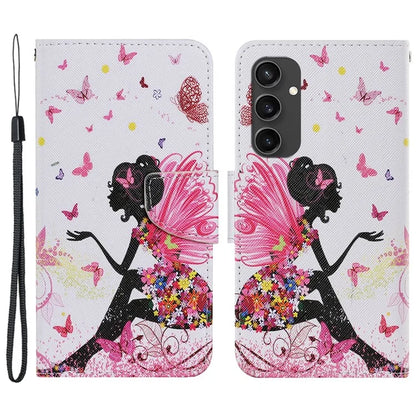 For Samsung Galaxy S24 FE Case Pattern Printing Protective Leather Folio Phone Cover