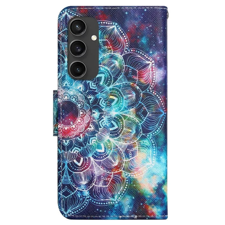 For Samsung Galaxy S24 FE Case Pattern Printing Protective Leather Folio Phone Cover