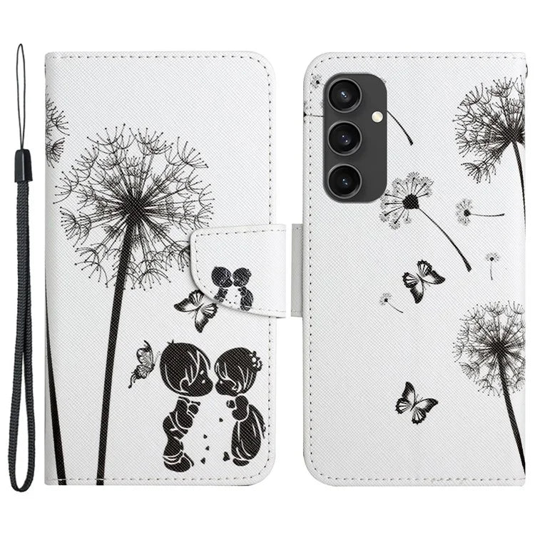 For Samsung Galaxy S24 FE Case Pattern Printing Protective Leather Folio Phone Cover