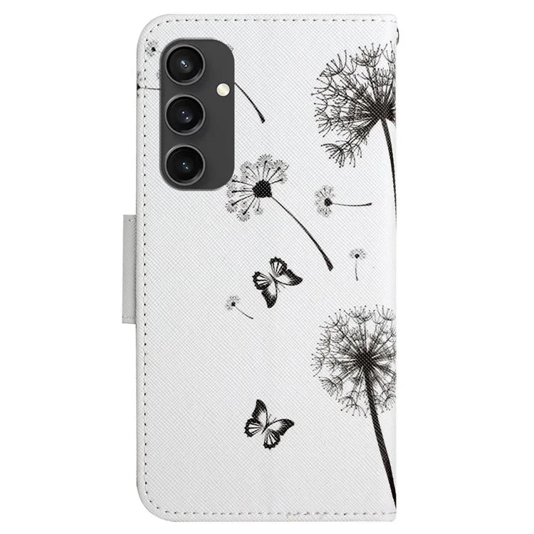 For Samsung Galaxy S24 FE Case Pattern Printing Protective Leather Folio Phone Cover