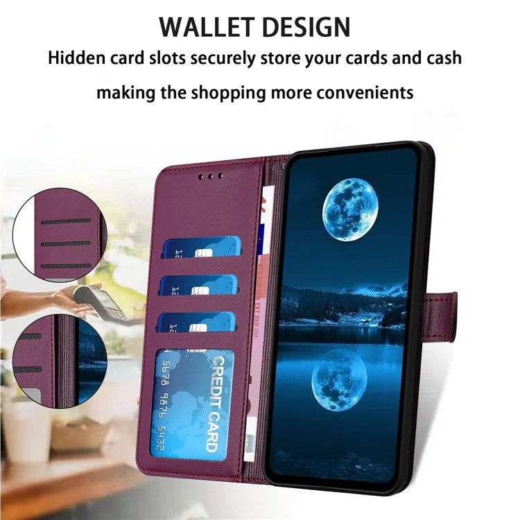 For Samsung Galaxy S24 FE Wallet Phone Case Leather Stand Cover with Strap
