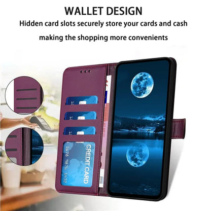 For Samsung Galaxy S24 FE Wallet Phone Case Leather Stand Cover with Strap
