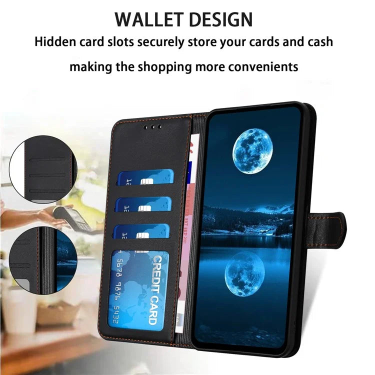 For Samsung Galaxy S24 FE Wallet Phone Case Leather Stand Cover with Strap