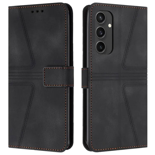 For Samsung Galaxy S24 FE Case Triangle Imprinted Anti-Scratch Phone Wallet Cover