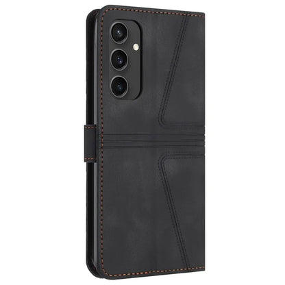 For Samsung Galaxy S24 FE Case Triangle Imprinted Anti-Scratch Phone Wallet Cover