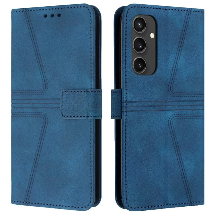 For Samsung Galaxy S24 FE Case Triangle Imprinted Anti-Scratch Phone Wallet Cover