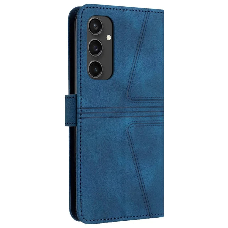 For Samsung Galaxy S24 FE Case Triangle Imprinted Anti-Scratch Phone Wallet Cover