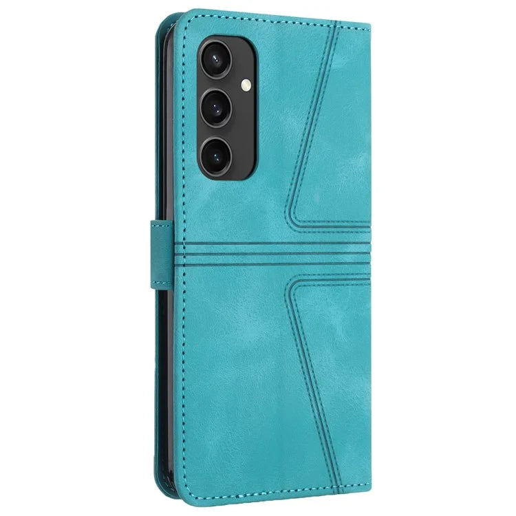 For Samsung Galaxy S24 FE Case Triangle Imprinted Anti-Scratch Phone Wallet Cover
